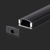 Profil do LED zestaw, ALU czarny V-TAC 2mb klosz czarny 17,4x7mm VT-8113